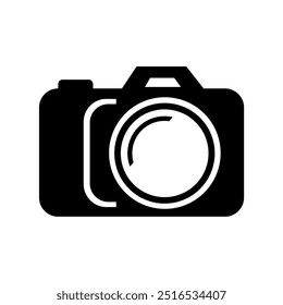 CAMERA ICON SILHOUETTE VECTOR DESIGN,SIMPLE,MINIMALIST AND MODERN ICON ON WHITE BACKGROUND