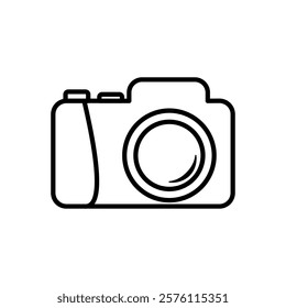 camera icon, simple flat style, pictogram logo symbol vector illustration, isolated on white for mobile app