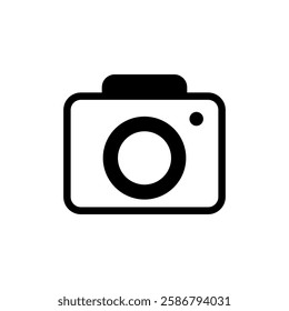 camera icon, simple flat style, symbol vector illustration sign logo template pictogram, for ui or ux isolated on white for mobile app, editable