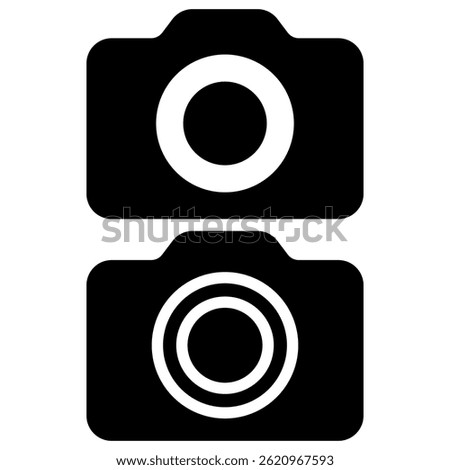 camera icon, simple flat style, symbol vector illustration sign logo template pictogram, for ui or ux isolated on white for mobile app, editable