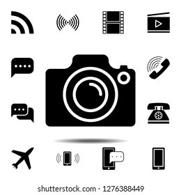camera icon. Simple glyph vector element of web, minimalistic icons set for UI and UX, website or mobile application