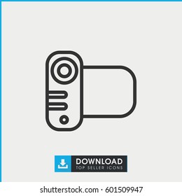 camera icon. simple outline camera vector icon. on white background.