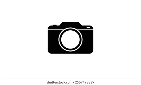 Camera icon simple camera photo snapshot capture photograph on white background.