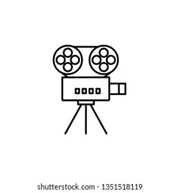 camera icon. Simple thin line, outline vector of movie, cinema, film, screen, flicks icons for UI and UX, website or mobile application