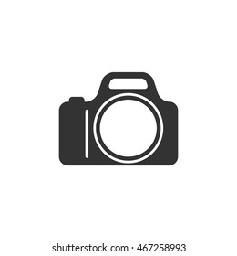 Camera icon in single grey color. Photography picture electronic imaging