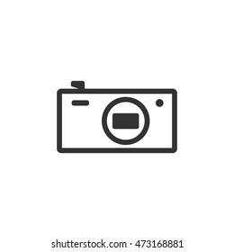 Camera icon in single grey color. Photography picture electronic imaging pocket compact affordable cheap