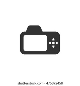 Camera icon in single grey color. Photography picture electronic imaging