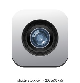 Camera icon. Smartphone photo capture sign. Desktop folder theme. Premium square icons pack. Vector illustration.