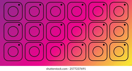 Camera icon social media sign icon instagram logo Camera symbol vector illustration. Editable stroke.