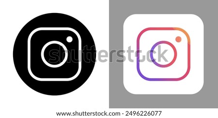 Camera icon social media sign icon instagram logo Camera symbol vector illustration. Editable stroke.