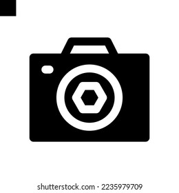 camera icon solid style vector