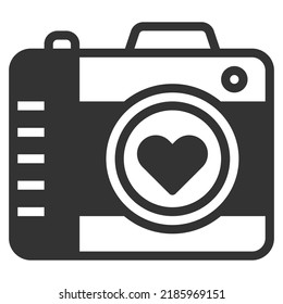 Camera icon solid vector illustration
