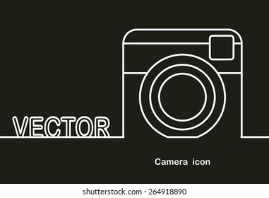 Camera Icon and space for text. Flat design.Banners