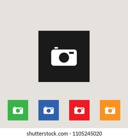 Camera icon, stock vector illustration, EPS10.