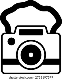 Ícone da câmera com correia para conceitos da fotografia