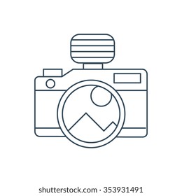 Camera icon suitable for info graphics, websites and print media and  interfaces. Line vector icon.