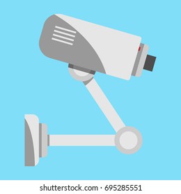 The camera icon. Surveillance camera. Flat style. Vector illustration.