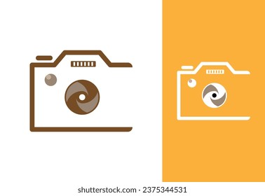 Camera icon symbol abstract unique vector logo design