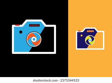 Camera icon symbol abstract unique vector logo design