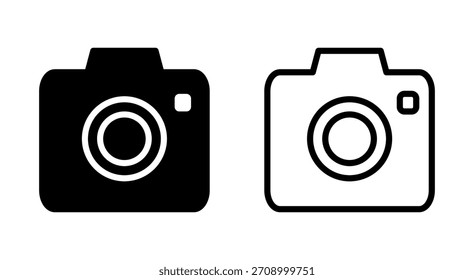 Símbolo do ícone da câmera para aplicativos e sites. símbolo e símbolo da câmera da foto. ícone da fotografia.