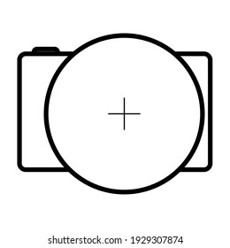 Símbolo de icono de cámara ilustrador de fondo blanco