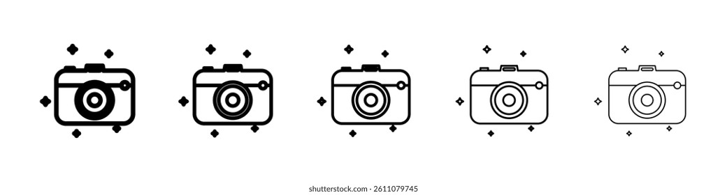 Camera icon Symbol mark in Outline style