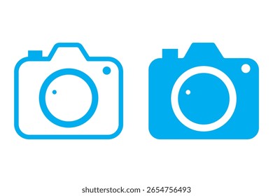 Icono de la cámara. símbolo para el concepto móvil y el Diseño web. Icono de cámara, trazo editable delineado y estilo de glifo plano, Plantilla de diseño Clipart. Ilustración vectorial. 