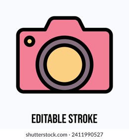 Camera Icon Symbol. Photo Camera Vector Icon.

