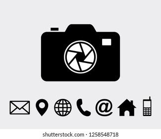 Camera icon symbol vector for web