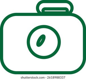 Camera icon symbolizing photography, videography, and digital imaging, designed in a simple and modern style.
