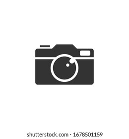 Camera icon template color editable. Camera symbol vector sign isolated on white background.