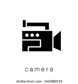 Camera Icon , Template Logo Design Emblem Isolated Illustration, Proffesional Company Business , Outline Solid Background White