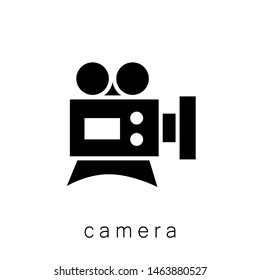 Camera Icon , Template Logo Design Emblem Isolated Illustration, Proffesional Company Business , Outline Solid Background White