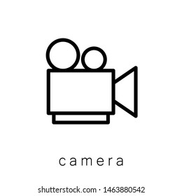 Camera Icon , Template Logo Design Emblem Isolated Illustration, Proffesional Company Business , Outline Solid Background White