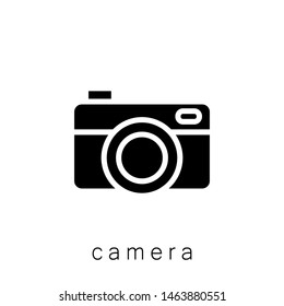Camera Icon , Template Logo Design Emblem Isolated Illustration, Proffesional Company Business , Outline Solid Background White