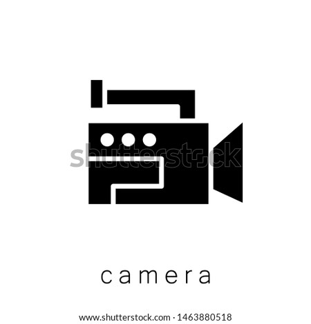 Camera Icon , Template Logo Design Emblem Isolated Illustration, Proffesional Company Business , Outline Solid Background White