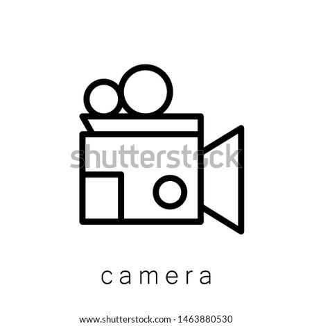 Camera Icon , Template Logo Design Emblem Isolated Illustration, Proffesional Company Business , Outline Solid Background White