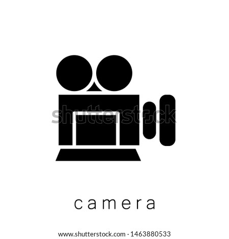 Camera Icon , Template Logo Design Emblem Isolated Illustration, Proffesional Company Business , Outline Solid Background White