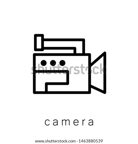 Camera Icon , Template Logo Design Emblem Isolated Illustration, Proffesional Company Business , Outline Solid Background White