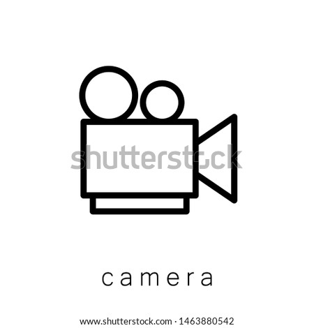 Camera Icon , Template Logo Design Emblem Isolated Illustration, Proffesional Company Business , Outline Solid Background White