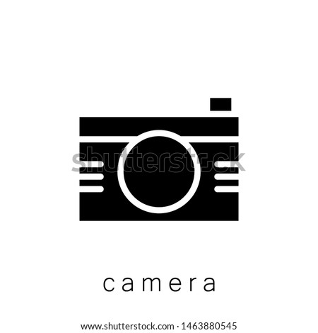 Camera Icon , Template Logo Design Emblem Isolated Illustration, Proffesional Company Business , Outline Solid Background White