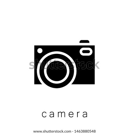 Camera Icon , Template Logo Design Emblem Isolated Illustration, Proffesional Company Business , Outline Solid Background White
