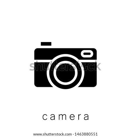 Camera Icon , Template Logo Design Emblem Isolated Illustration, Proffesional Company Business , Outline Solid Background White