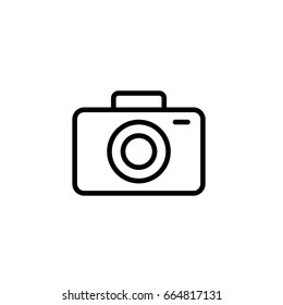 camera icon thin line black on white background