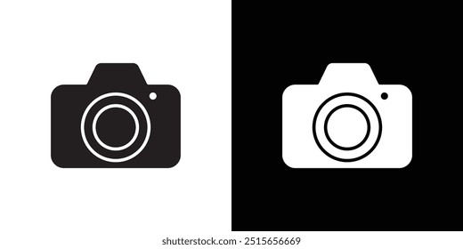 Camera icon Thin line flat illustration