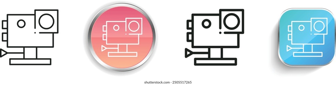 camera icon. Thin Linear, Regular and Button Style Design Isolated On White Background