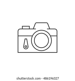 Camera icon in thin outline style. Digital photography snapshot
