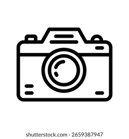 Camera icon thin single line