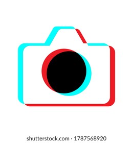 Camera icon in trendy colors, media concept