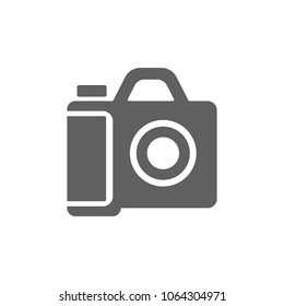 Camera icon in trendy flat style isolated on white background. Symbol for your web site design, logo, app, UI. Vector illustration, EPS